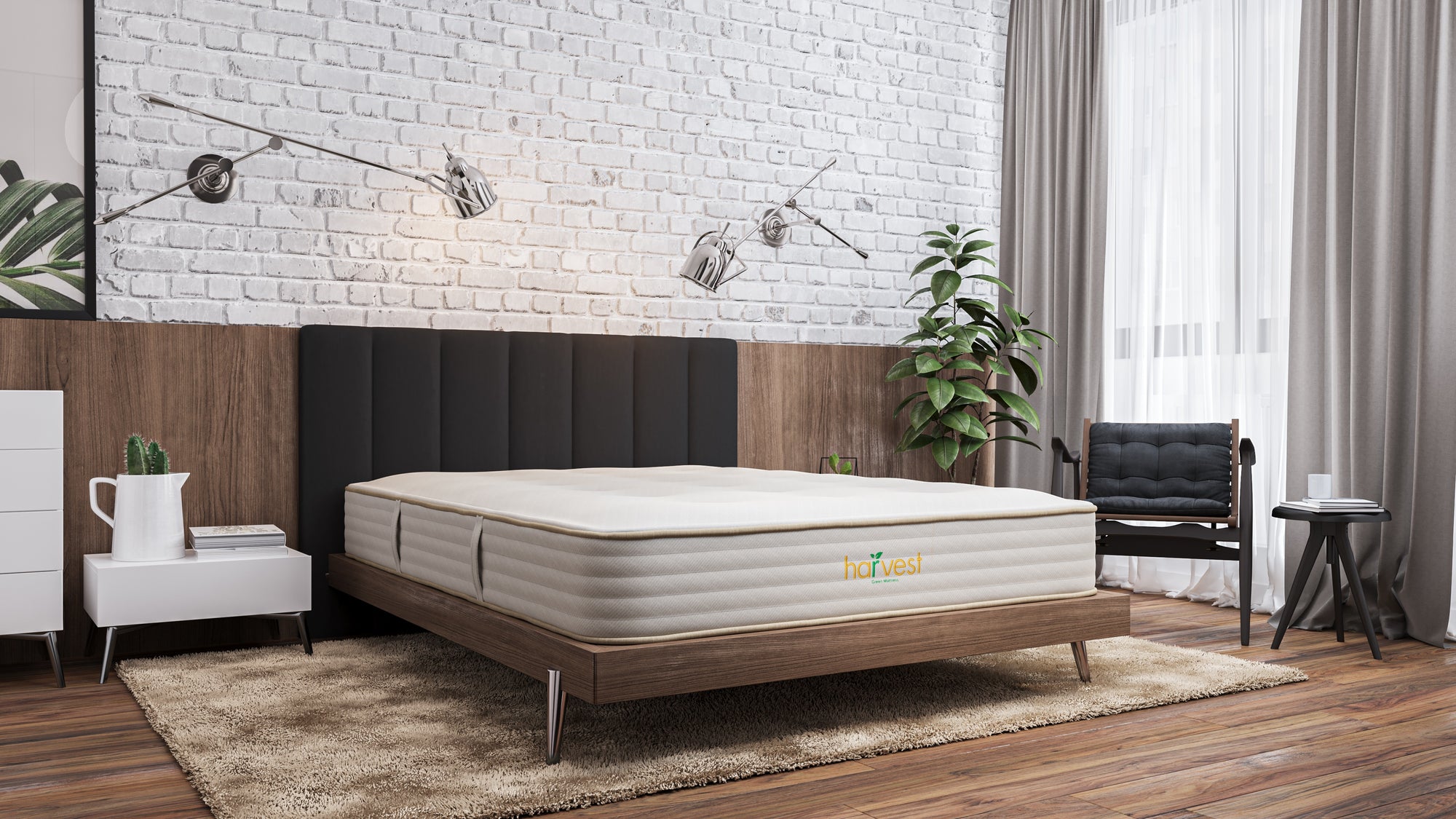 Current Harvest Green Original mattress in a manufacturer bedroom setting