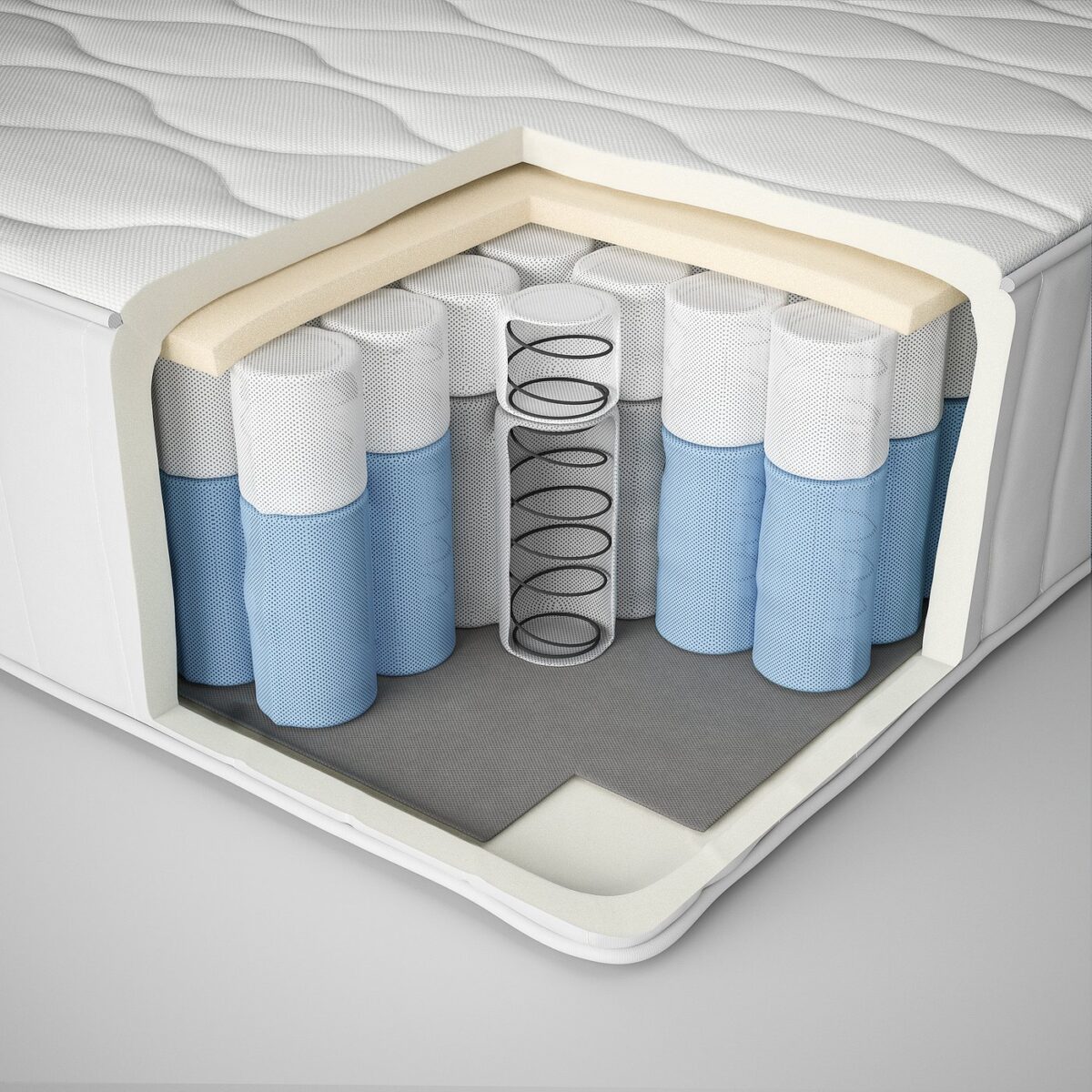 IKEA VÅGSTRANDA mattress cutaway showing its internal layers