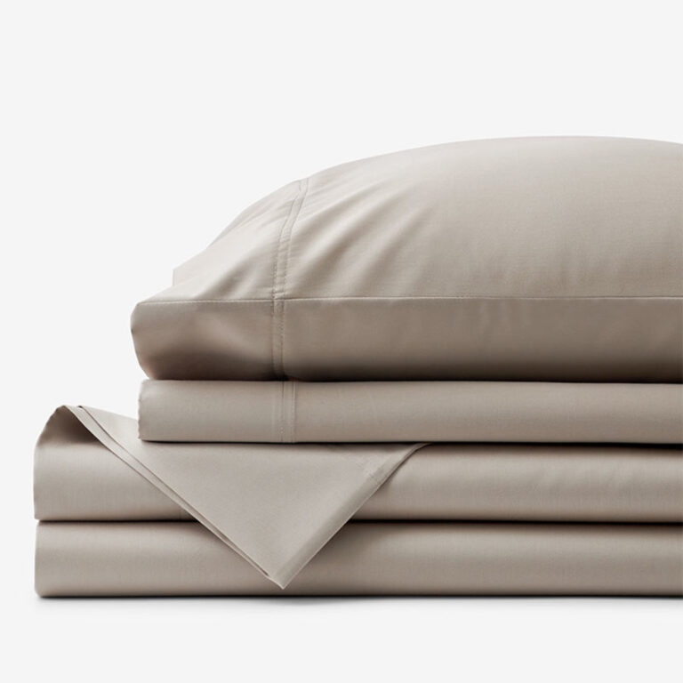 Legends Hotel wrinkle-free Supima sateen sheets in Light Birch