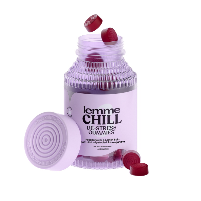 Lemme Chill bottle with mixed berry gummies