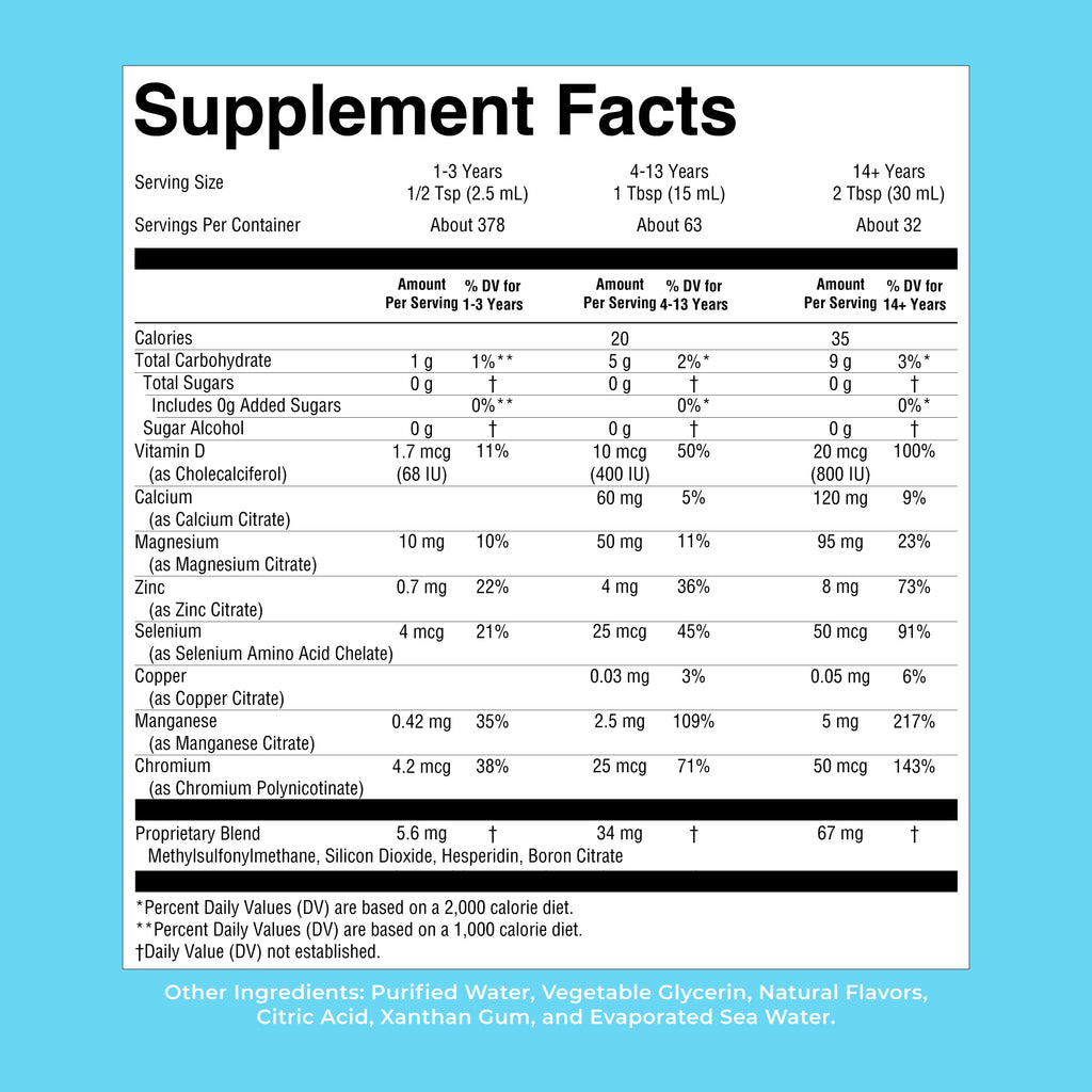 MaryRuth’s Coconut Nighttime Multimineral label showing 95 mg magnesium per 30 mL