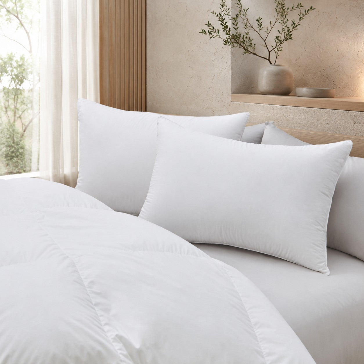 Down Decor Premium German Batiste White Goose Down Pillow detail