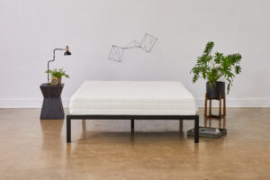 Sleep On Latex Pure Green organic latex mattress on a bed frame