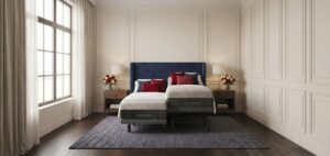 Sven & Son split king bed with independent mattress elevations in a bedroom