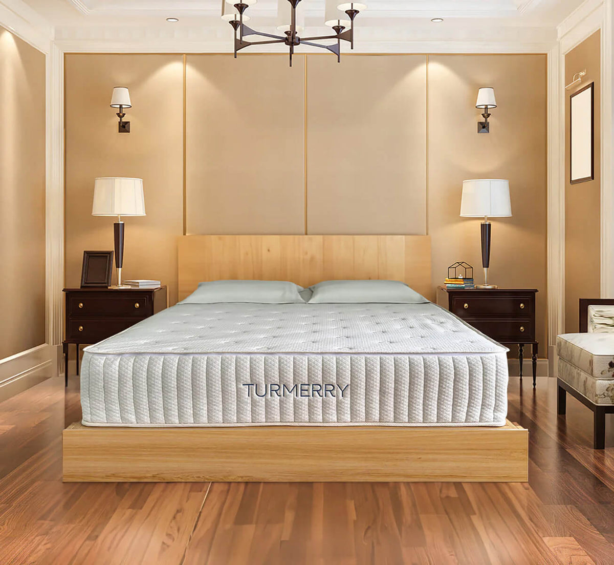 Turmerry 7-zone organic latex mattress in a bedroom