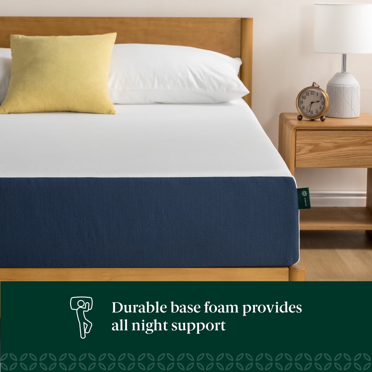 Zinus Green Tea Waterfall 10-inch mattress shown in Walmart product photography