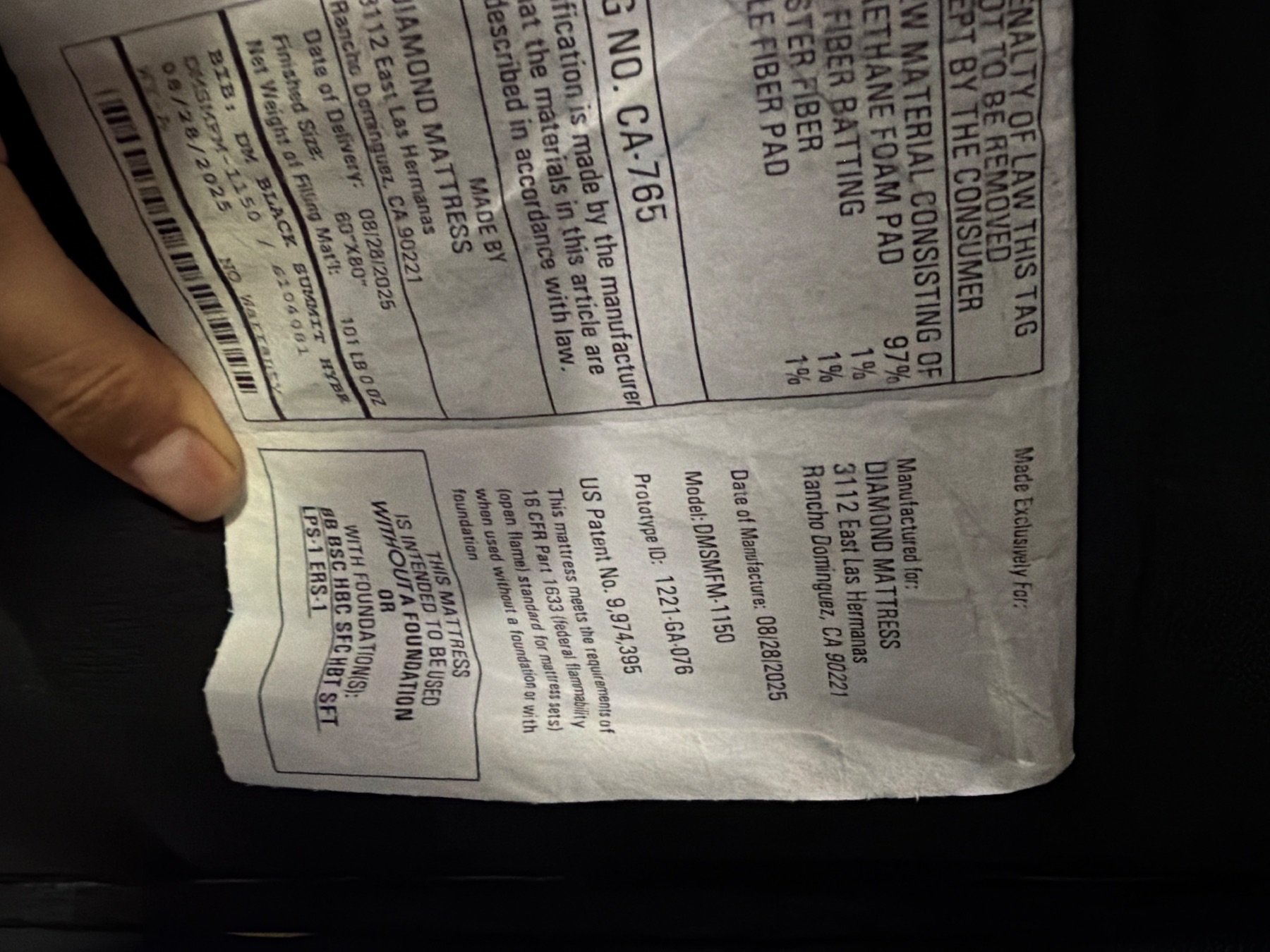 Diamond Black Diamond Lux Hybrid (Firm) Law tag photo